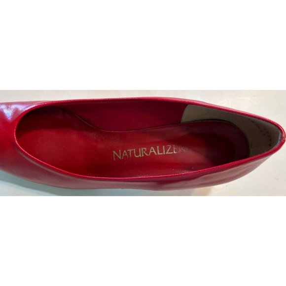 Women's Naturalizer Slip On Shoes Size 9B Katherine Red Smooth Cone Heel - Picture 6 of 10